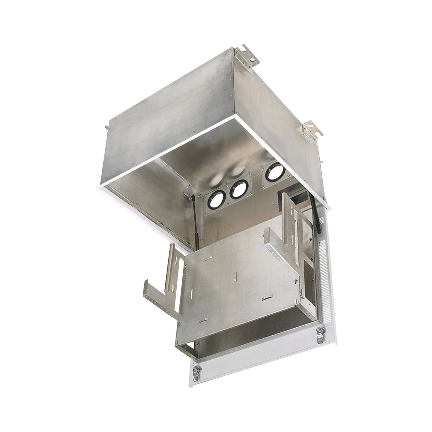 PZICEA Gabinete PanZone Premium, de Montaje en Techo, Con 2 UR Para Equipo Activo y 6 UR Para Paneles de Parcheo, Fabricado en Acero, Color Blanco