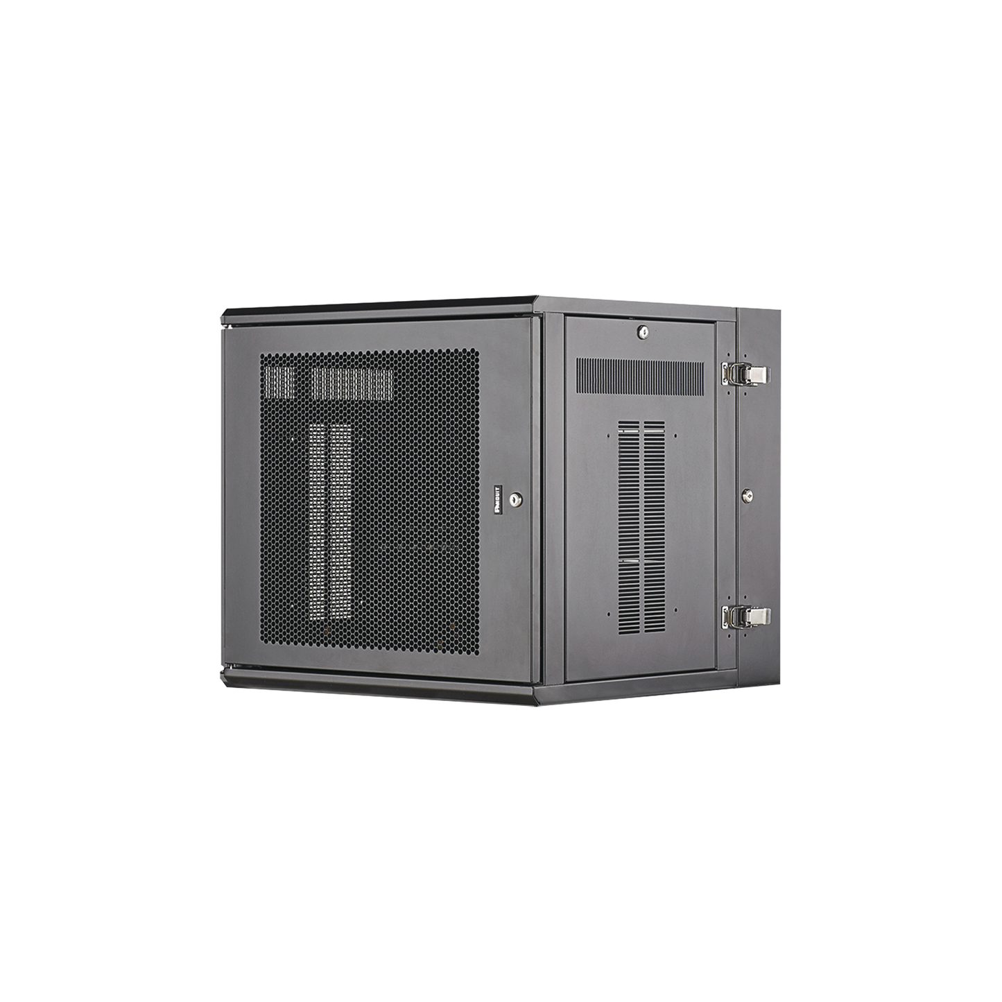PZWMC12P - Gabinete PanZone de Montaje en Pared, de 19in, Puerta Ventilada, 12 UR, 635mm de Profundidad, Color Negro