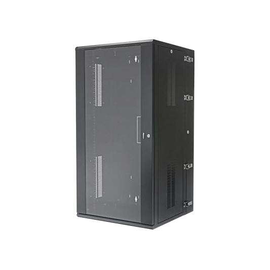 PZWMC26W Gabinete PanZone de Montaje en Pared, de 19in, Puerta con Ventana de Seguridad, 26 UR, 635mm de Profundidad, Color Negro