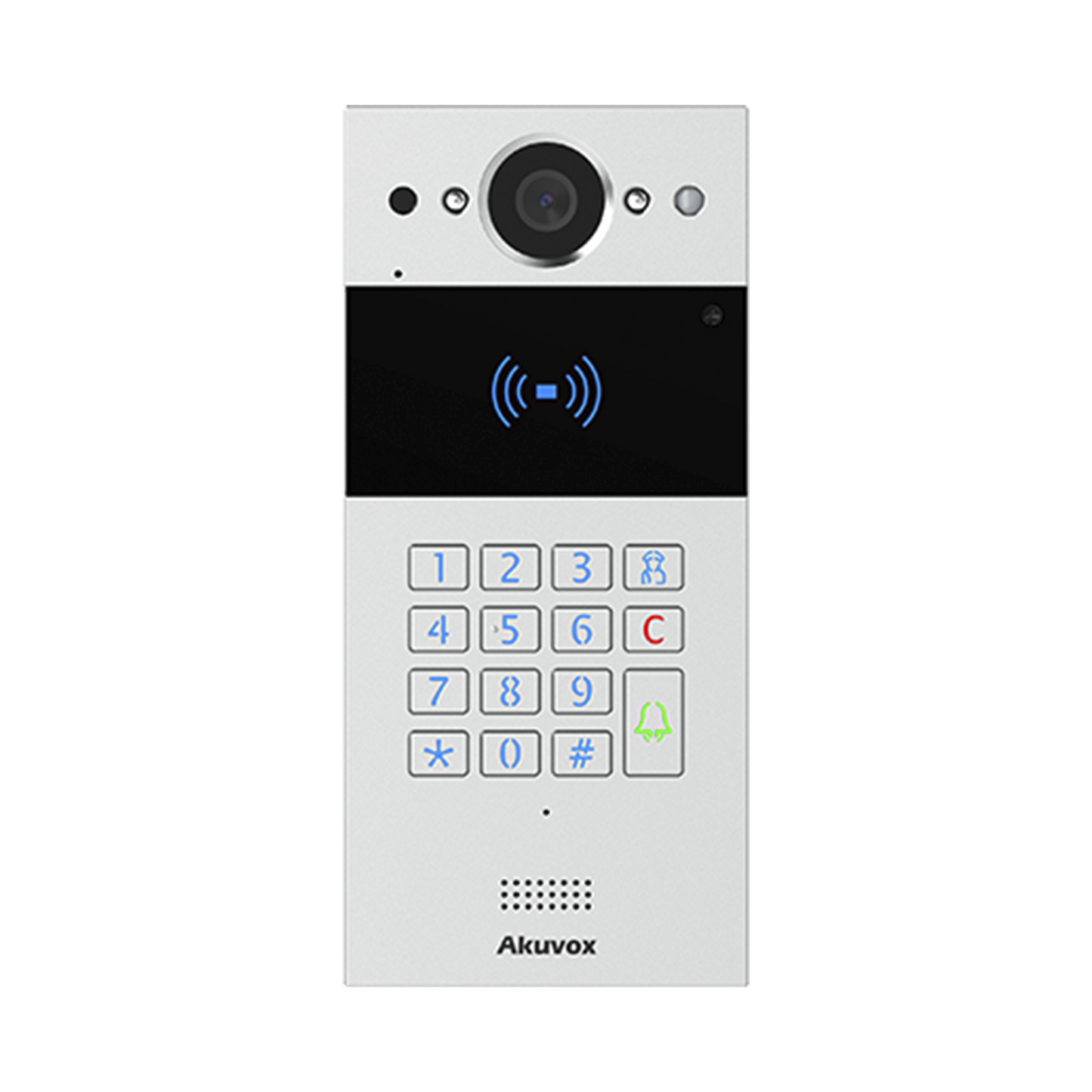 R20KSIP - Videoportero SIP / Teclado y Lector de Tarjeta / Notificación App / Notificación Llamada Telefónica / Configuración en la Nube / POE / IP65 / Cámara de 2 MP / NFC / PIN Temporal para Visitas / Control de 2 Puertas