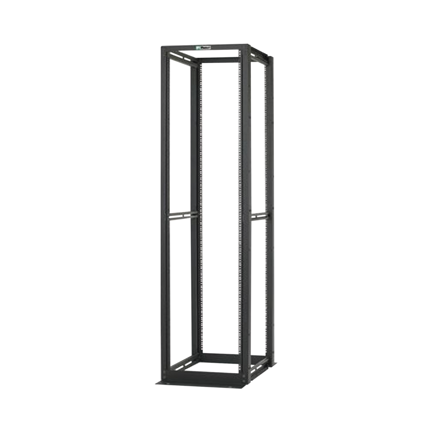 R4P Rack de Cuatro Postes Estándar de 19, Rieles Numerados y Roscados #12-24, Profundidad Máxima de 30 in, 45 Unidades de Rack, Color Negro