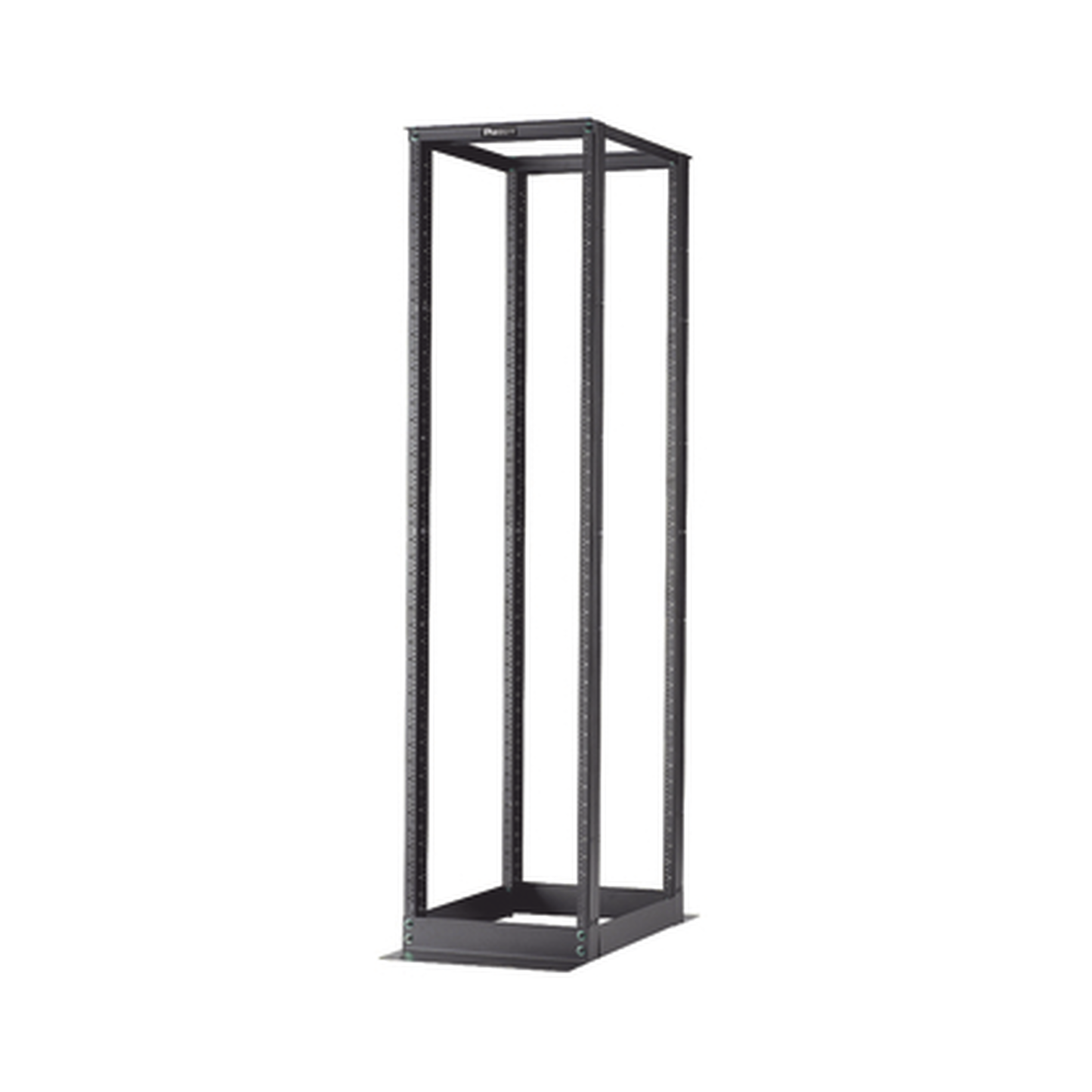 R4P23 Rack de Cuatro Postes Estándar de 19, Rieles Numerados y Roscados #12-24, Profundidad Máxima de 23 in, 45 Unidades de Rack, Color Negro