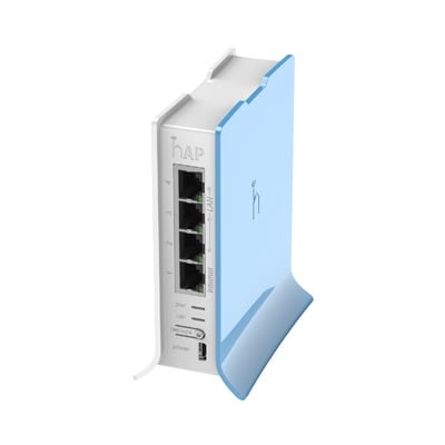 RB941-2ND-TC (hAP lite TC) 4 Puertos Fast Ethernet, Wi-Fi 2.4 GHz 802.11 b/g/n y base tipo Torre
