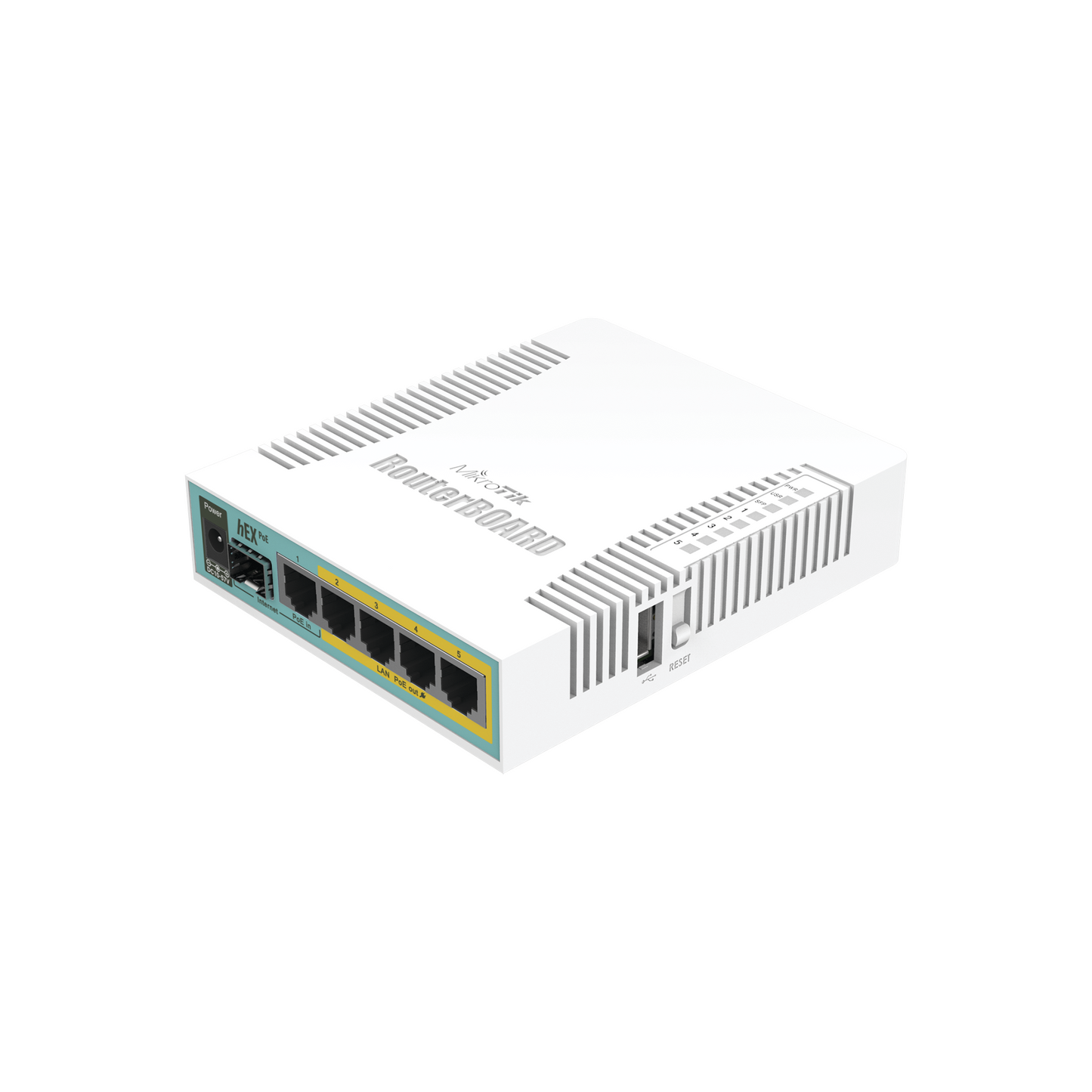 RB960PGS - (hEX PoE) Routerboard 5 puertos Gigabit Ethernet PoE 802.3at, 1 Puerto USB