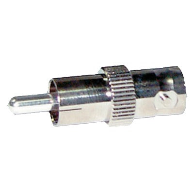 RFB-1140 - Adaptador de BNC Hembra a RCA Macho en 50 Ohm para Fono, uso en Aplicaciones de Audio-Video, Níquel/ Plata/ Delrin.