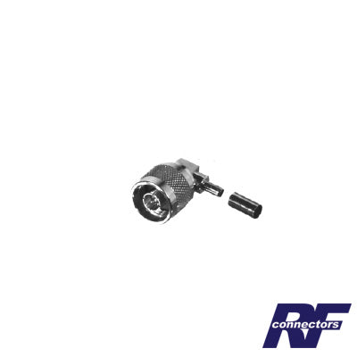 RFN-1009-C-03 - Conector N Macho en A/R de Anillo Plegable para Cables LP-195, LP-142, RG-58/U, RG-142/U, Niquel/ Oro/ Teflón.