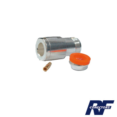 RFN-1024-1SI - Conector N Hembra de Rosca para LMR-400, 9913, 7810A, 8214, CNT-400, RG8/U-SYS, R-FLASH-1113, Plata/ Oro/ Teflón.