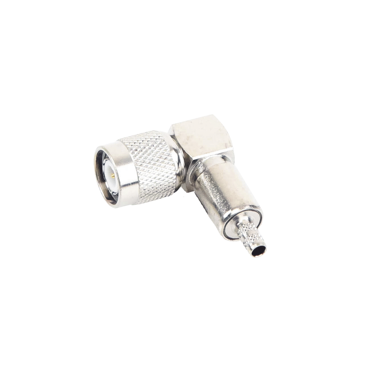 RFT-1218 - Conector TNC Macho en Ángulo Recto para Cable RG-58/U, LMR-195 Níquel/ Oro/ Teflón.�??
