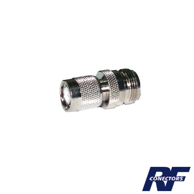 RFT-1234 - Adaptador en Línea de Conector TNC Macho a N Hembra, Níquel/ Oro/ Teflón.