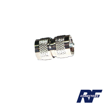 RFU-538 - Adaptador Barril en Línea, de Conector UHF Macho (PL-259) a UHF Macho (PL-259), Níquel/ Plata/ Teflón.
