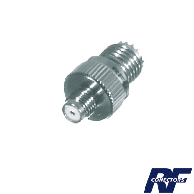 RFU-642 - Adaptador en Línea de Conector Mini-UHF Hembra a SMA Hembra, Níquel/ Oro/ Teflón.