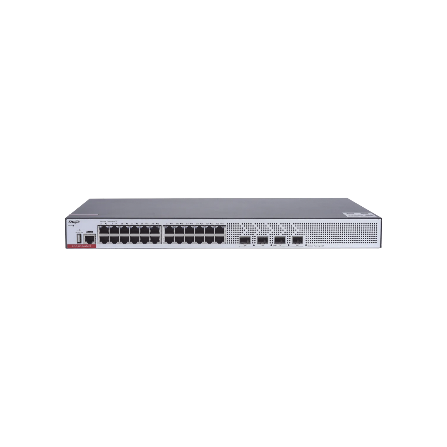 RG-CS83-24GT4XS - Switch de Acceso Capa 3 con doble Chip para Alta Disponibilidad Ideal en Redes Empresariales con 24 puertos Gigabit y 4 SFP+ 10Gb