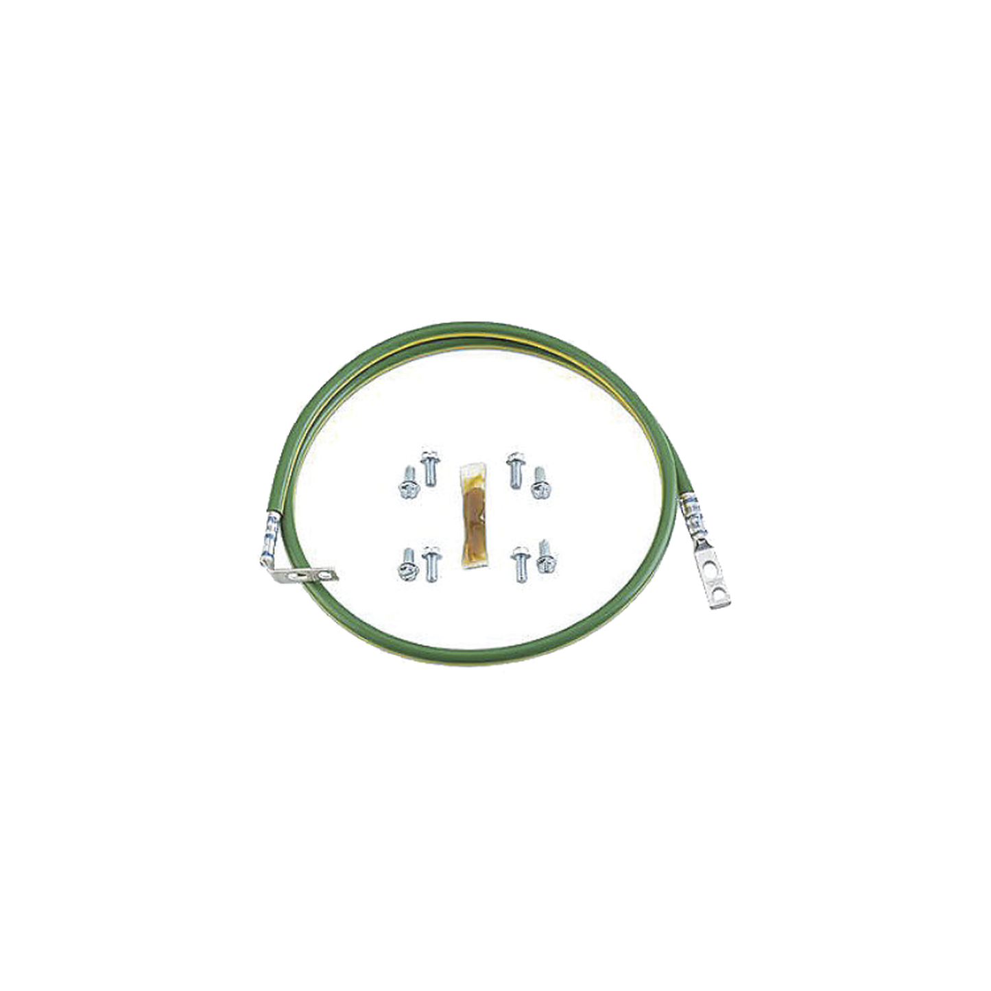 RGEJ1024PHY Jumper Para Aterrizar Equipos en Racks o Gabinetes, 10 AWG, Con Terminal Doblada a 45 Grados, Terminal Recta Para Equipos, 61 cm de largo