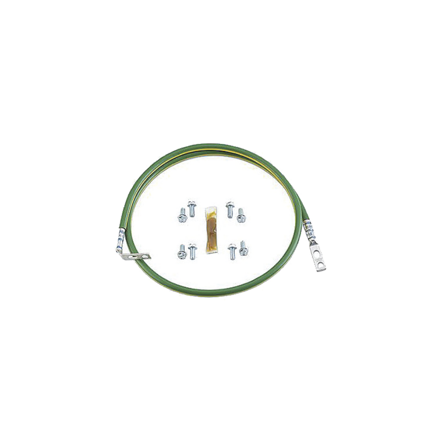 RGEJ1024PHY - Jumper Para Aterrizar Equipos en Racks o Gabinetes, 10 AWG, Con Terminal Doblada a 45 Grados, Terminal Recta Para Equipos, 61 cm de largo