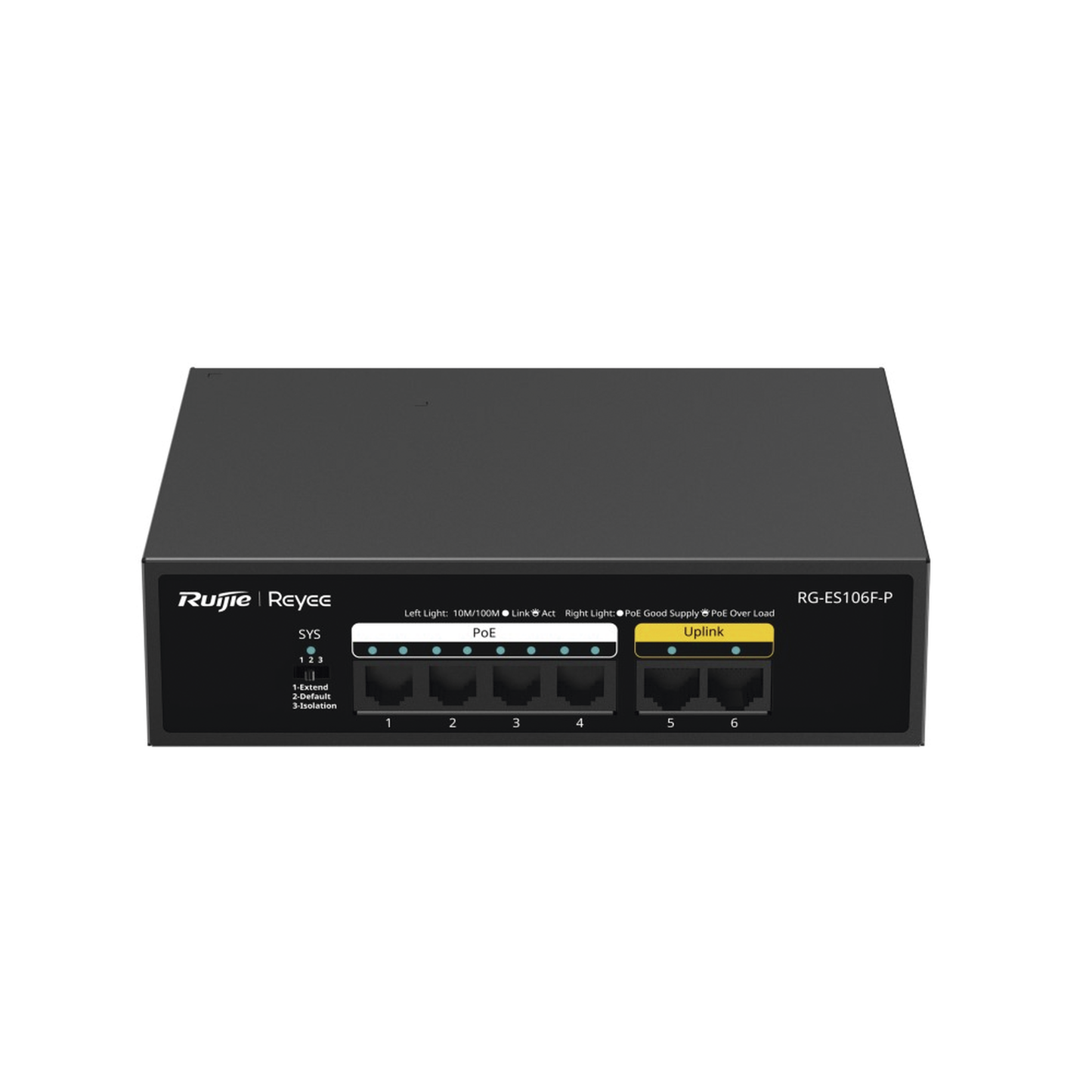 RG-ES106F-P - Switch PoE+ no Administrable, 6 Puertos 10/100 Mbps, hasta 54 Watts