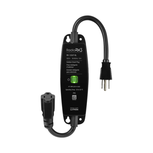 RR15OUTBL (Caseta Wireless) PlugIn Interruptor On/Off para uso en exterior intemperie IP66, inalámbrico. 15A /120V