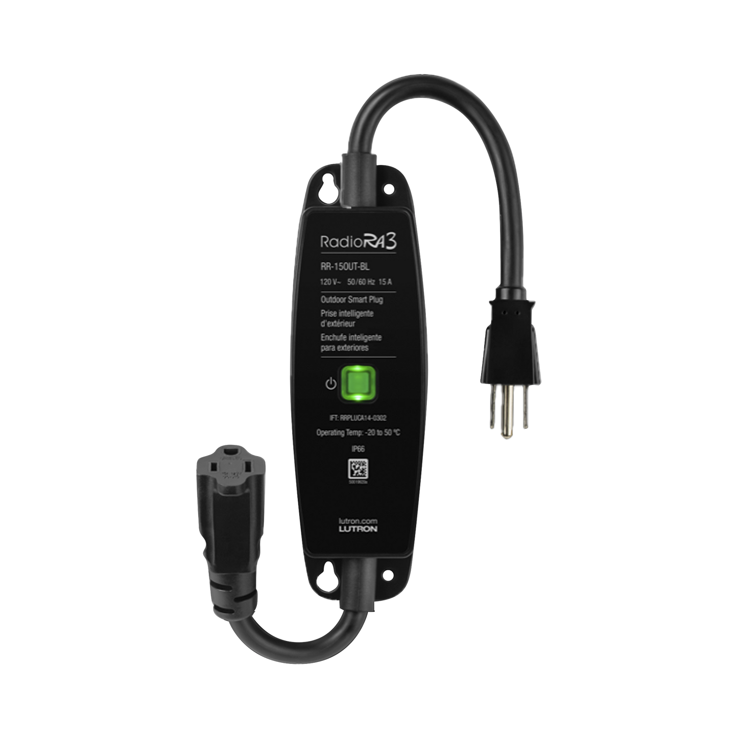 RR15OUTBL - (Caseta Wireless) PlugIn Interruptor On/Off para uso en exterior intemperie IP66, inalámbrico. 15A /120V