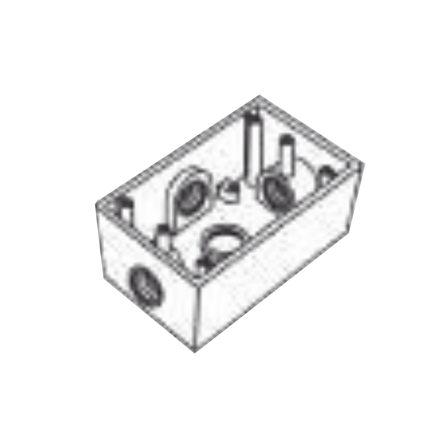 RR-2747 - Caja Condulet FS de 1" (25.4 mm) con cuatro bocas a prueba de intemperie.