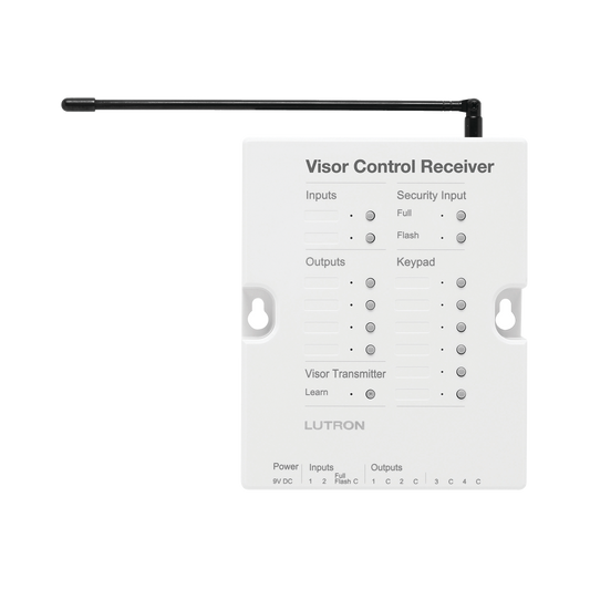 RRDVCRXWH (RadoiRA2) Receptor de control para puertas de garage, regulador de iluminación. 120V, 4 salidas de relay y 2 entradas. Complementar con RRMAIN de RadioRa2 Lutron.