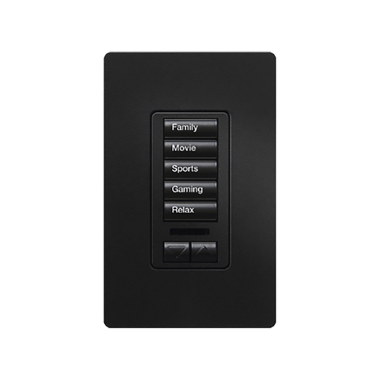 RRDW5BRLMN (RadioRA2) Teclado seetouch 5 botones, 2 botones subir/bajar, programe escenas diferentes en cada botón.