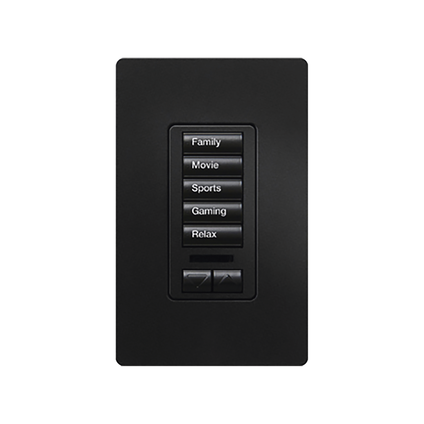 RRDW5BRLMN - (RadioRA2) Teclado seetouch 5 botones, 2 botones subir/bajar, programe escenas diferentes en cada botón.