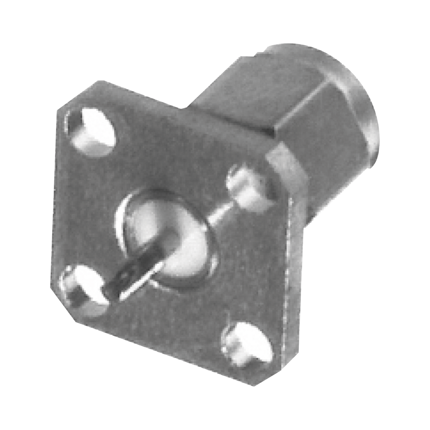 Conector SMA Macho de Montaje en Panel de 4 Perforaciones y Terminal Soldable, Níquel/ Oro/ Teflón.�??
