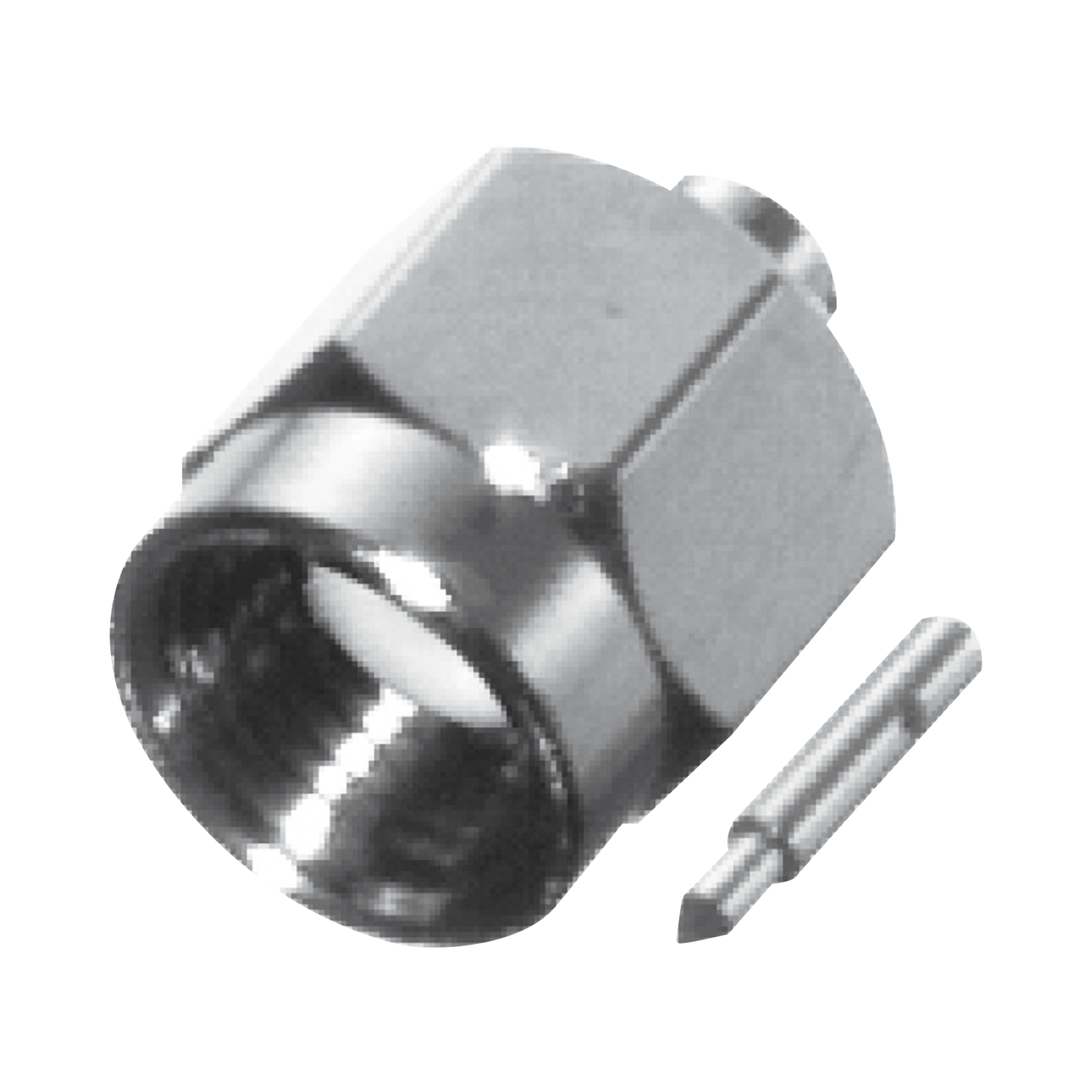 Conector SMA Macho de Pared Gruesa para Cable Semi-Rigido de 0.085" de Díametro, SR1, Inox.-Oro/ Oro/ Teflón.