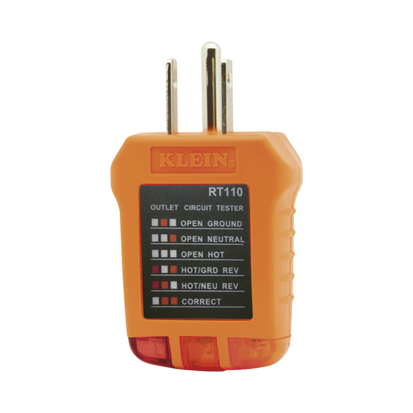RT-110 - Probador de Tomacorrientes Estándar, con Secuencia de Luces para Indicar un Cableado Correcto/Incorrecto.