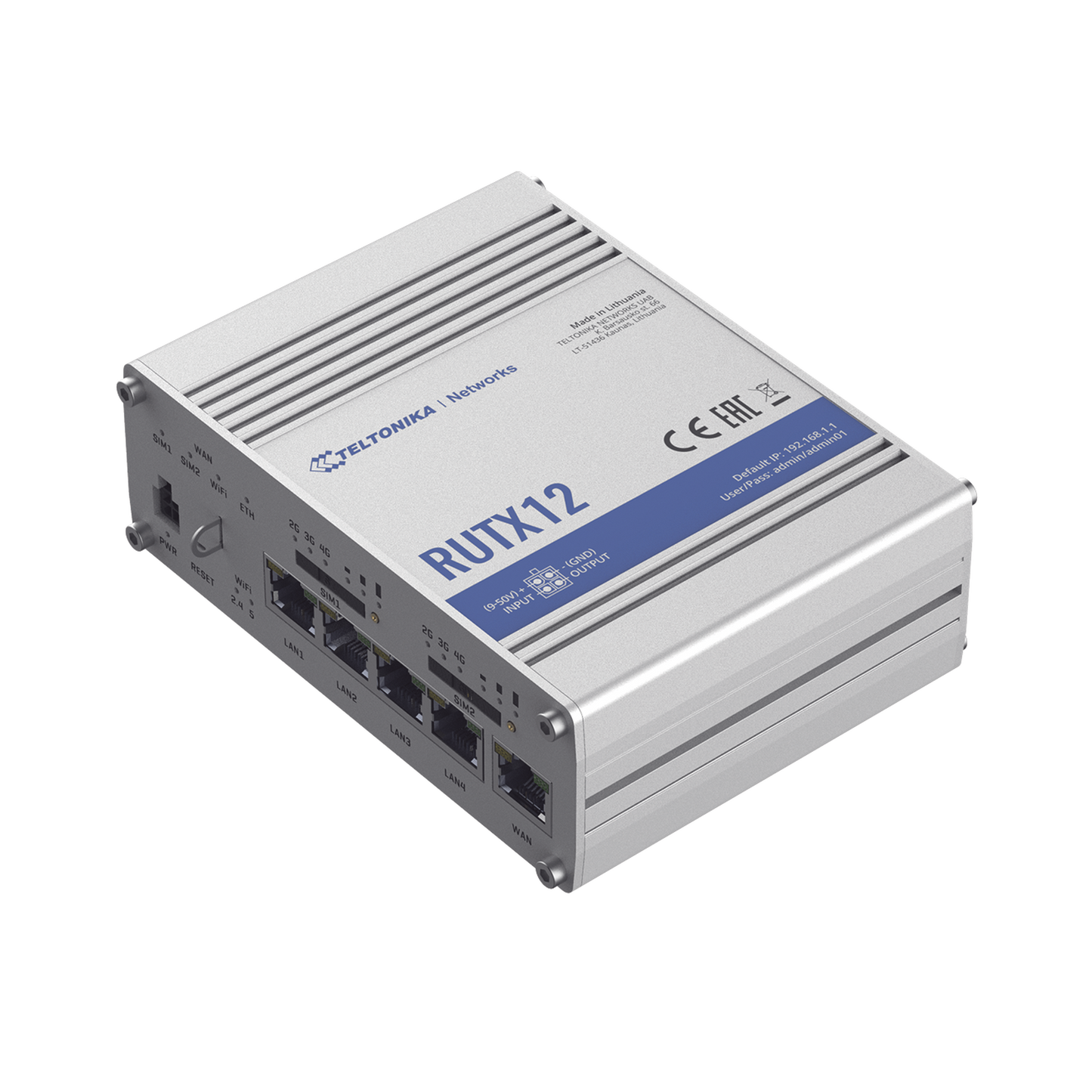 RUTX12 - Router Industrial LTE (4.5G) cat 6, Doble Modem y doble SIM, GNSS, carcasa industrial