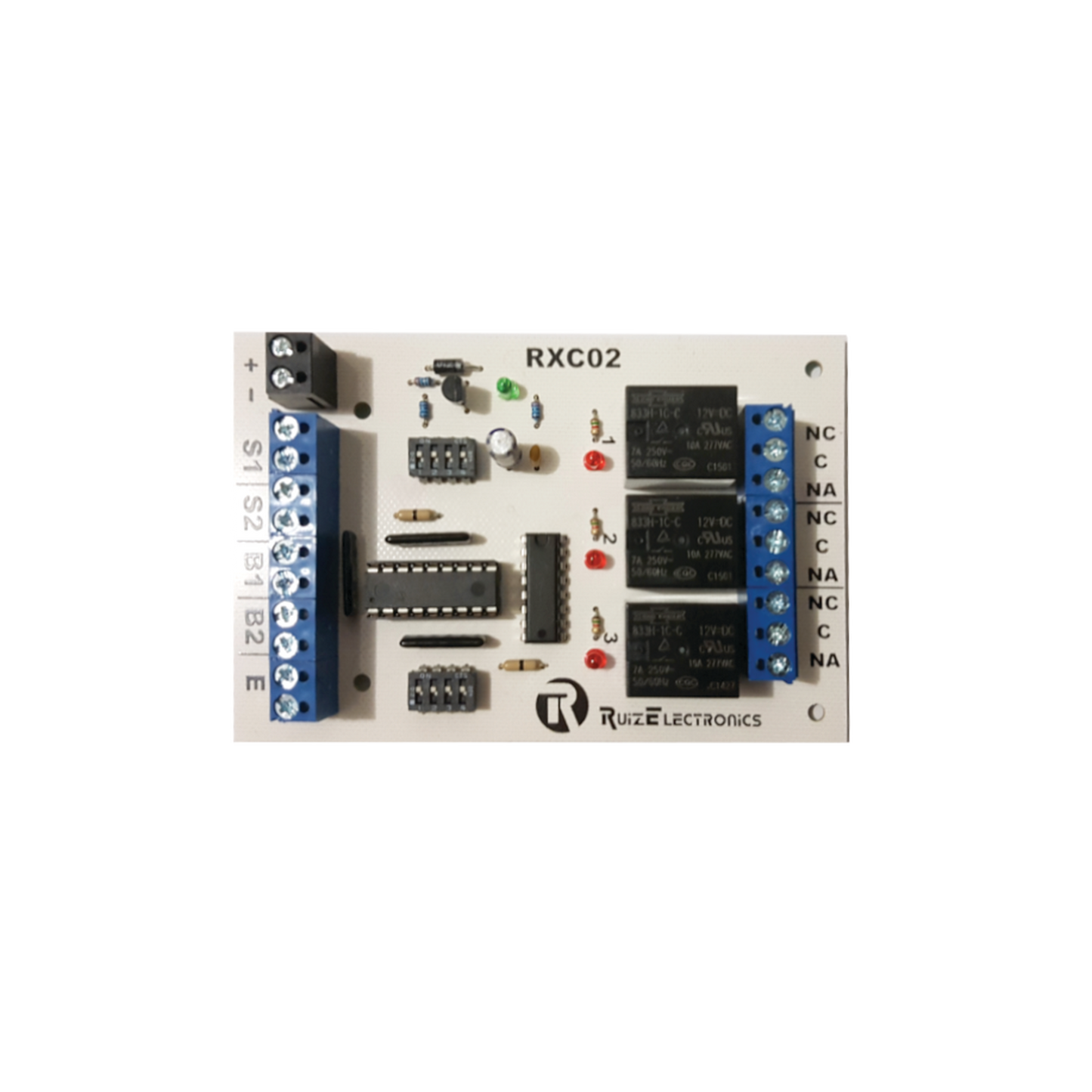 RXC02 - Tarjeta para control de Esclusas para 2 puertas con temporizador en desbloqueo y bloqueo/ entrada para botón de emergencia/ salida de emergencia/