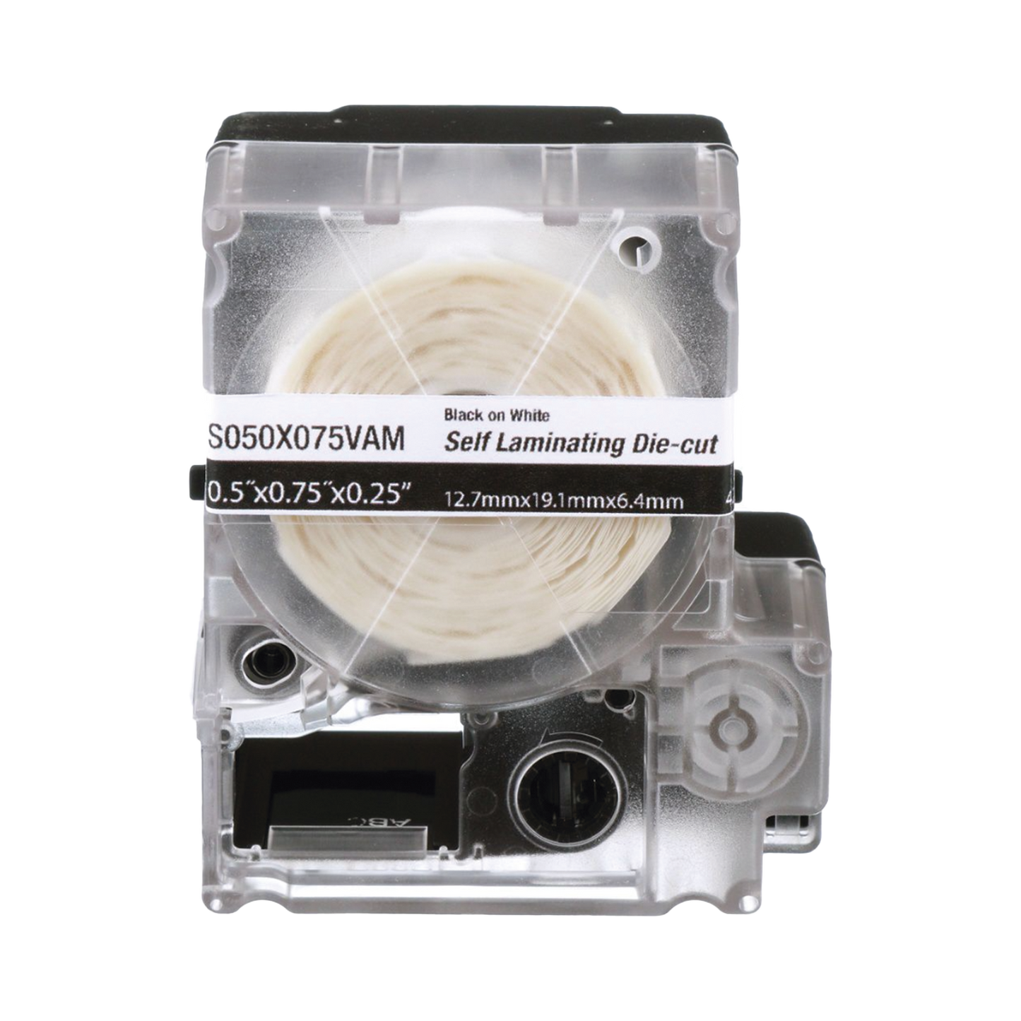 S100X075VAM - Casete de 300 Etiquetas Autolaminadas de 19.1 x 25.4 mm (0.75 x 1 Pulgadas), para Cables de 2 a 4 mm (0.08 a 0.16 Pulgadas) de Di�metro, �rea de Impresi�n Color Blanco
