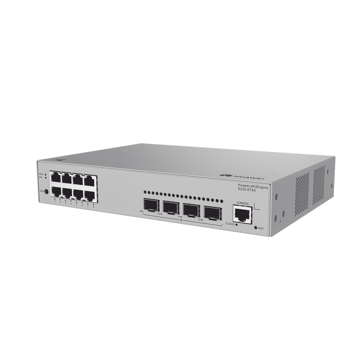 S220-8T4S - Switch de Acceso eKit Administrable Capa 2 / 8 Puertos Gigabit / 4 Puertos SFP / 1 Puerto de Consola / Gestión Gratuita desde la Nube / Libre de Licenciamiento