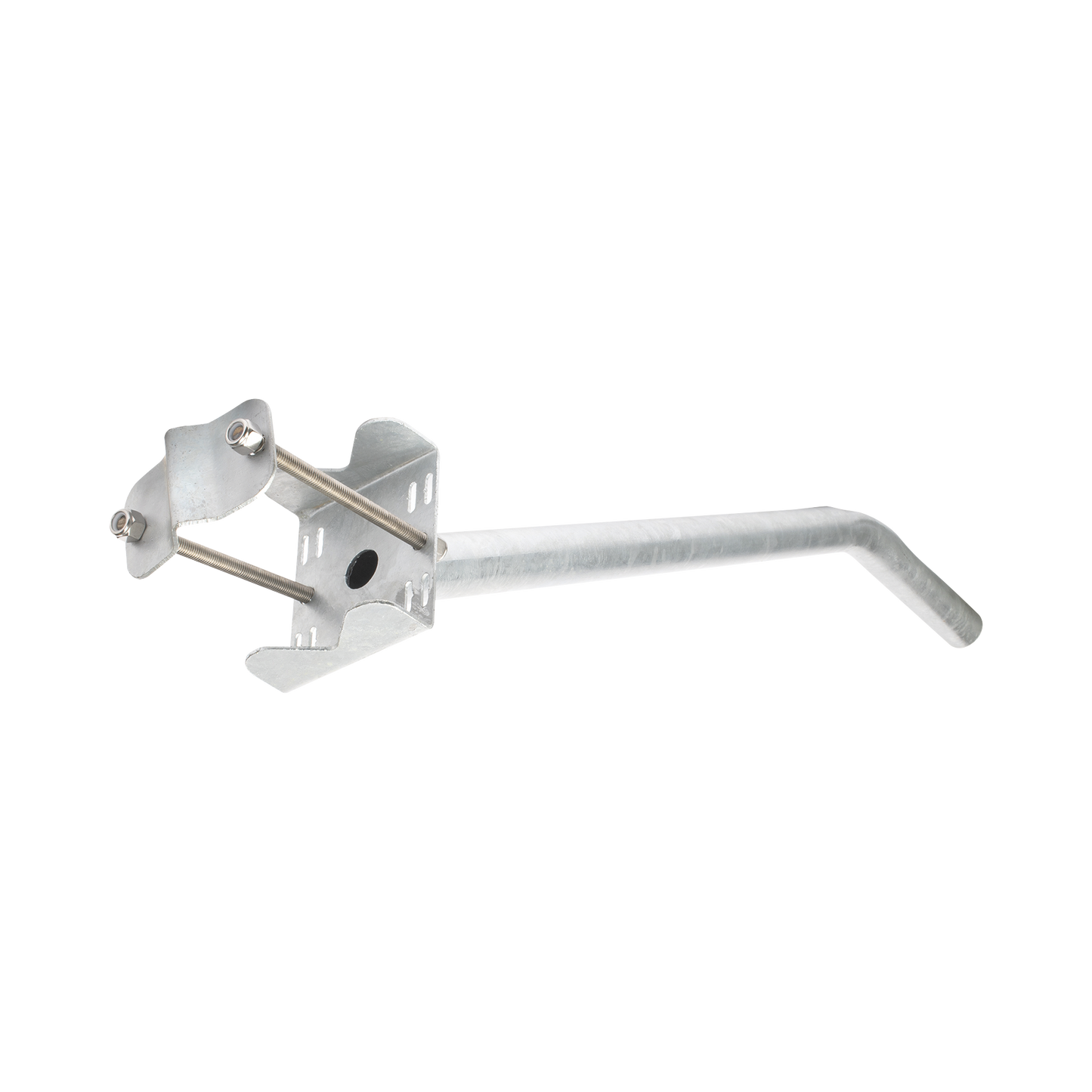 S-BRA-LUM1 - Brazo Galvanizado para Luminaria de 2" Diámetro con Abrazadera para Poste hasta 6" Diámetro.