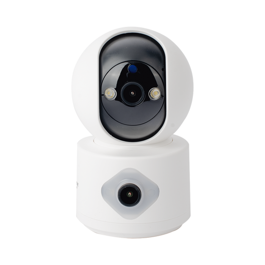 SCAM3DB Camara doble lente 3mp| Wifi| autoseguimiento| Detección de movimiento| audio de 2 vias| almacenamiento hasta 128GB