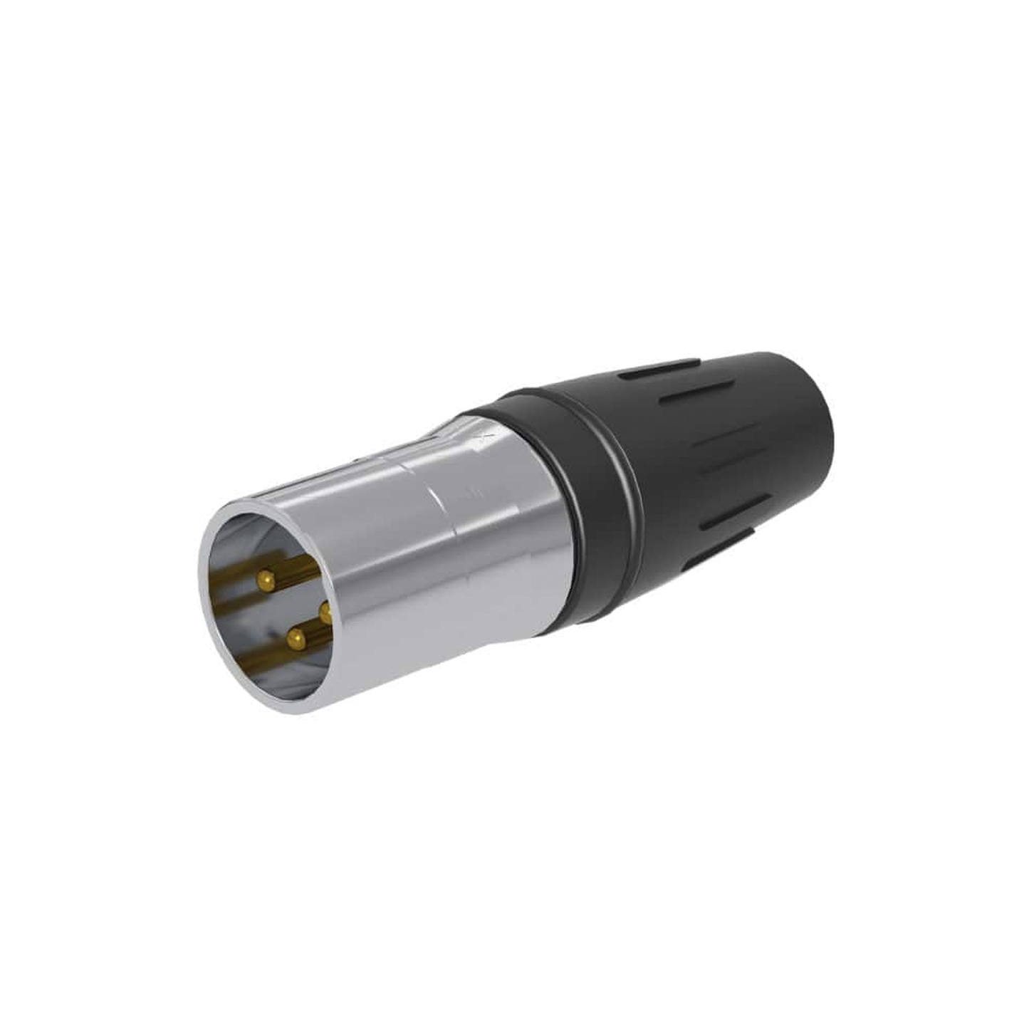 SCHM3 - CONECTOR MACHO XLR DE 3 NÚCLEOS CON CARCASA DE ACERO INOXIDABLE Y CONTACTOS CHAPADOS EN ORO