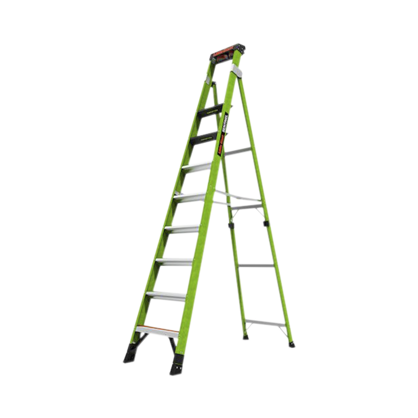 SENTINEL10 - Escalera de 3.05 m Capacidad máxima de 170 Kg, inclinada, de fibra de vidrio con almohadilla de pared giratoria.