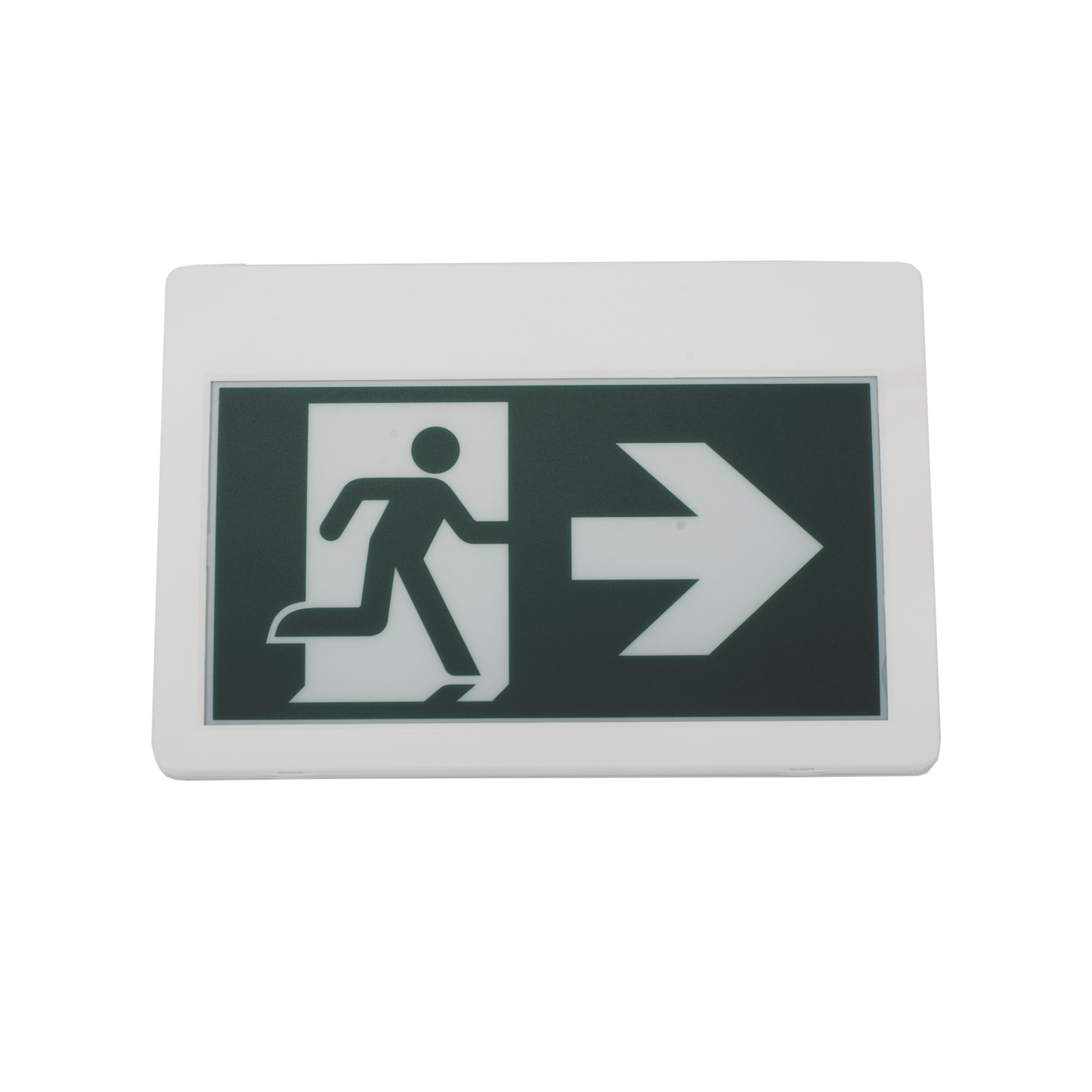 SF800MW - Letrero LED de Señalización de salida "Hombre Corriendo"/ Alto brillo / Uso en pared, lateral o techo / Batería de Respaldo Incluida con hasta 120 minutos de duracion