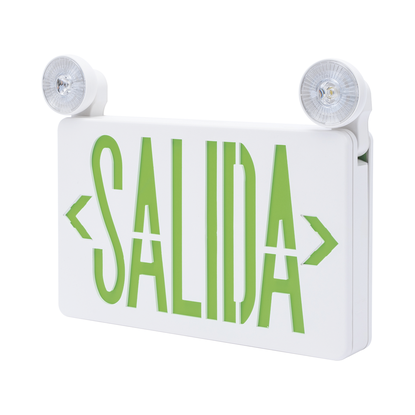 SFKDC860 - Letrero de Emergencia LED DUAL de SALIDA con Luz de Emergencia/Montaje Universal (pared, lateral o Techo)/Batería de Respaldo Incluida
