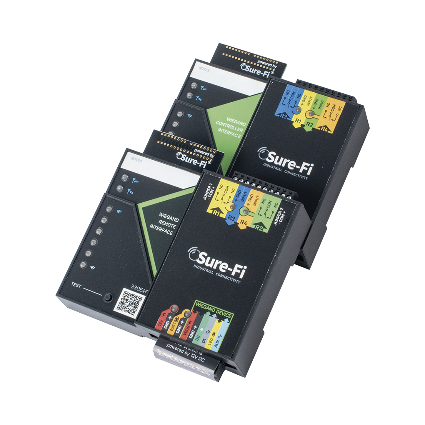 SFKDS004WIEGAND - Convertidor de lectora para control de acceso (cableado a inalámbrico) / 1 Wiegand / 2 Relevadores / 2 Entradas / Atraviesa hasta 1.6 KM En Construcción o Material