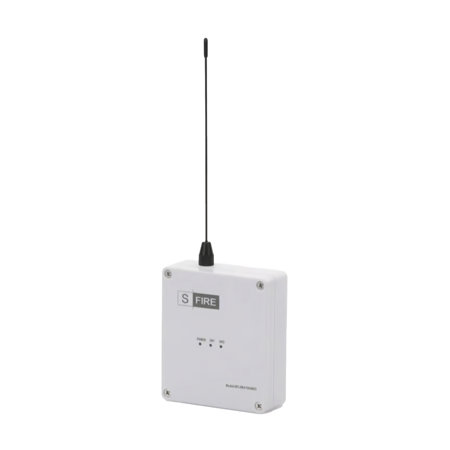 SF-LORA-TRANS-DC Transmisor inalámbrico / Alimentado a 12Vcc / Entrada de 2 contactos secos NA / Distancia máxima de transmisión 2500 metros (Linea de vista)