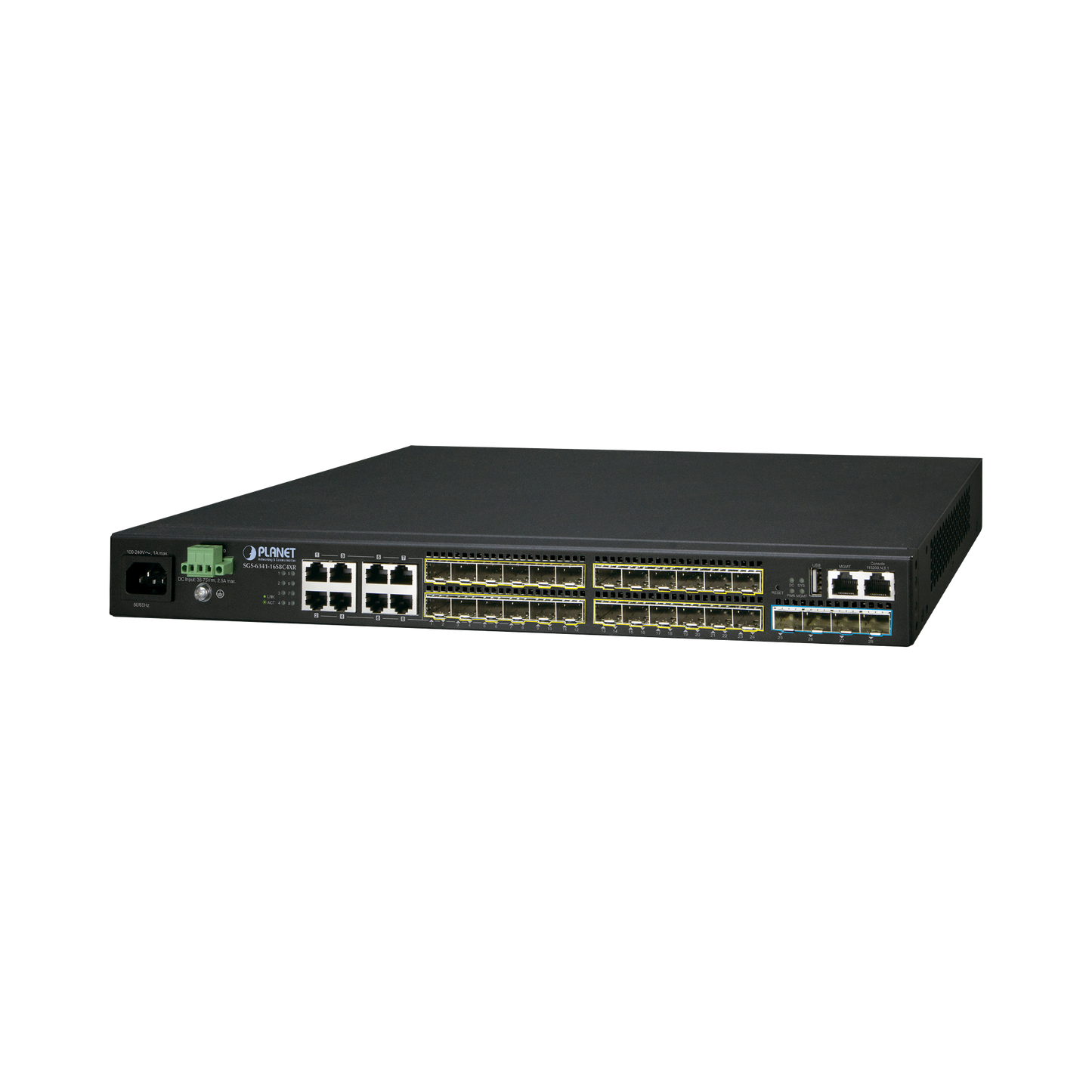 SGS-6341-16S8C4XR - Switch Administrable L3 16-Puertos 100/1000X SFP, 8-Puertos Gigabit TP/SFP, 4-Puertos 10G SFP+ Stackable