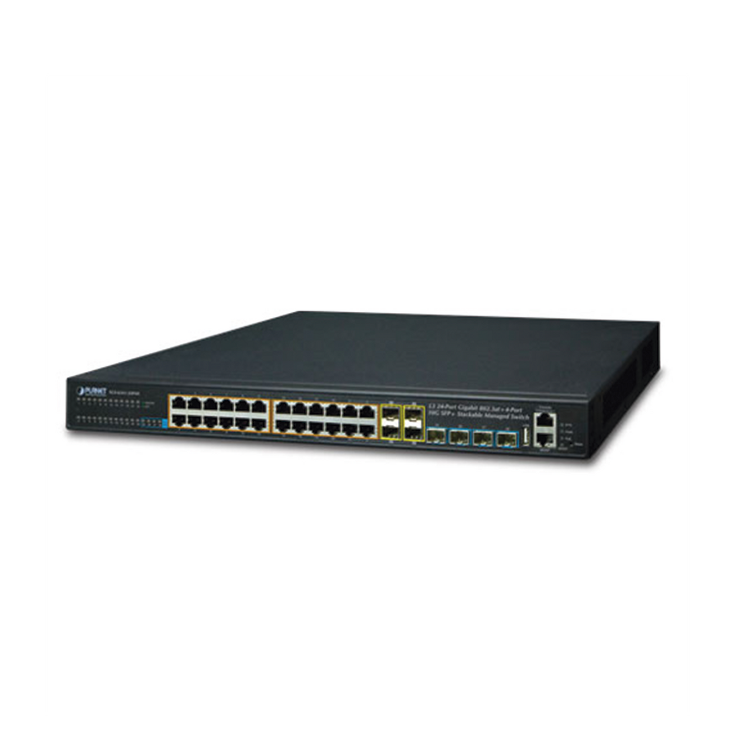 SGS-6341-24P4X Switch Administrable L3 Stacking 10/100/1000T 24 puertos PoE802.3at, 4 puertos 10G SFP+ 370 W