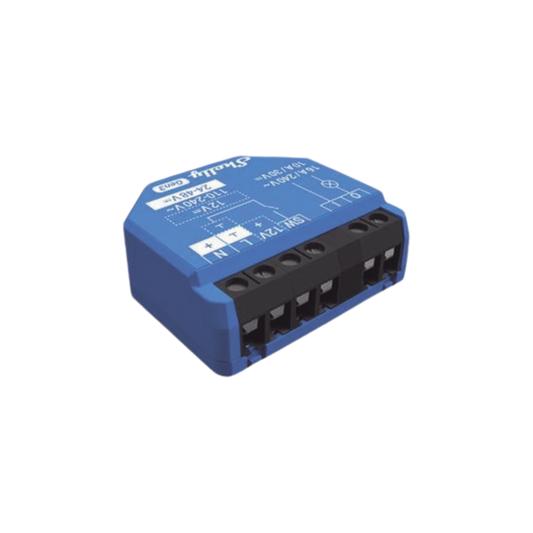 SHELLY1GEN3 Relevador inalámbrico inteligente 16A, 110-230 V, 1  salida de contacto seco, compatible con asistente de voz Alexa, Google Home