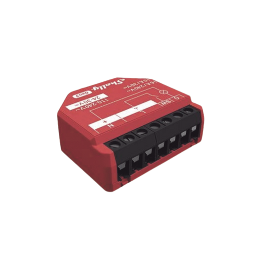 SHELLY1PMGEN3 Relevador inalámbrico inteligente 16A, 110-230 V, medición de consumo, compatible con asistente de voz Alexa, Google Home