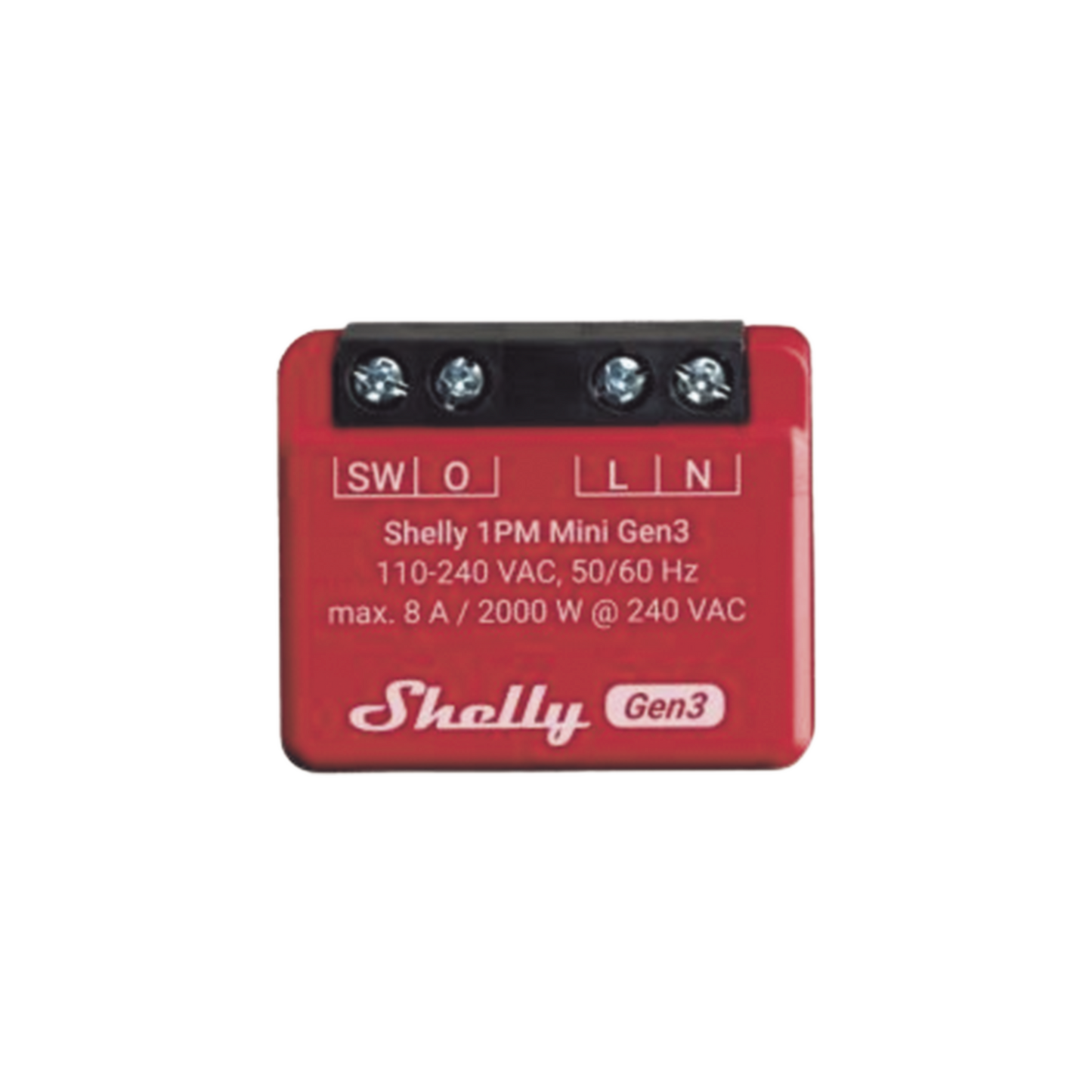SHELLY1PMMINIGEN3 Mini Interruptor inteligente con Wi-Fi, medición de consumo, 1 canal 8A, compatible con asistentes de voz Alexa y GoogleHome