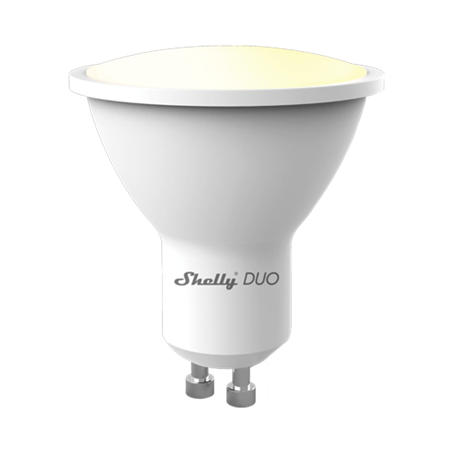 SHELLYDUOGU10 - Foco tipo Gu10 inteligente con señal inalámbrica, color dual blanco y cálido, uso de App Shelly. AC 100-240V
