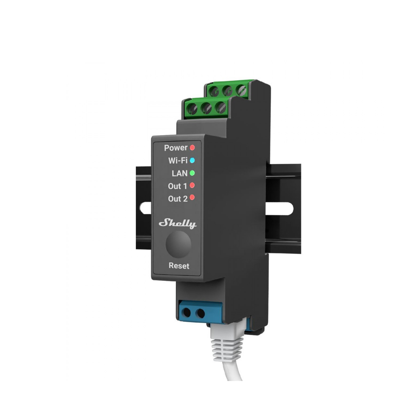 SHELLYPRO2 - Relevador / Interruptor WIFI/ Industrial y residencial inteligente / Hasta 16A / Soporta Google /Alexa / Nube P2P y control Local / 2 canales y puerto ethernet