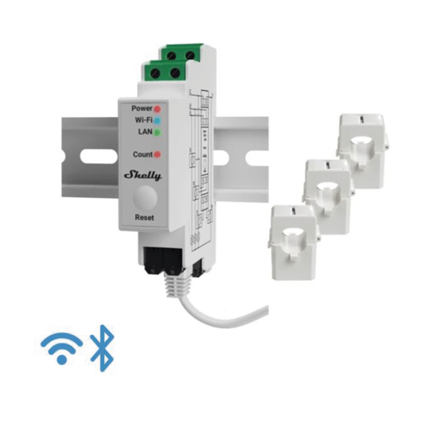 SHELLYPRO3EM - Medidor Trifásico de Corriente Alterna / WIFI / industrial y residencial / Nube P2P