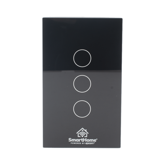 SHS413W (Wifi) Apagador switch inalámbrico WIFI, control de 3 regresos de carga, 110V