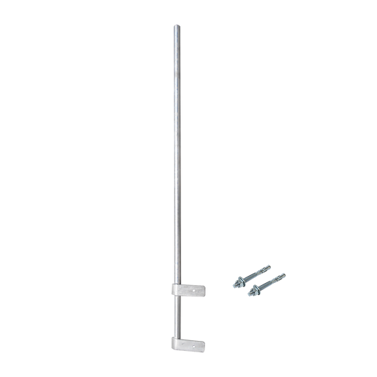 SMRP-150-CF Mástil Liviano de Pared de 1.5 m (Diam. 1-1/4) con Cejas de Fijación  Soldadas, ¡No se gira! Incluye Taquetes para instalación.
